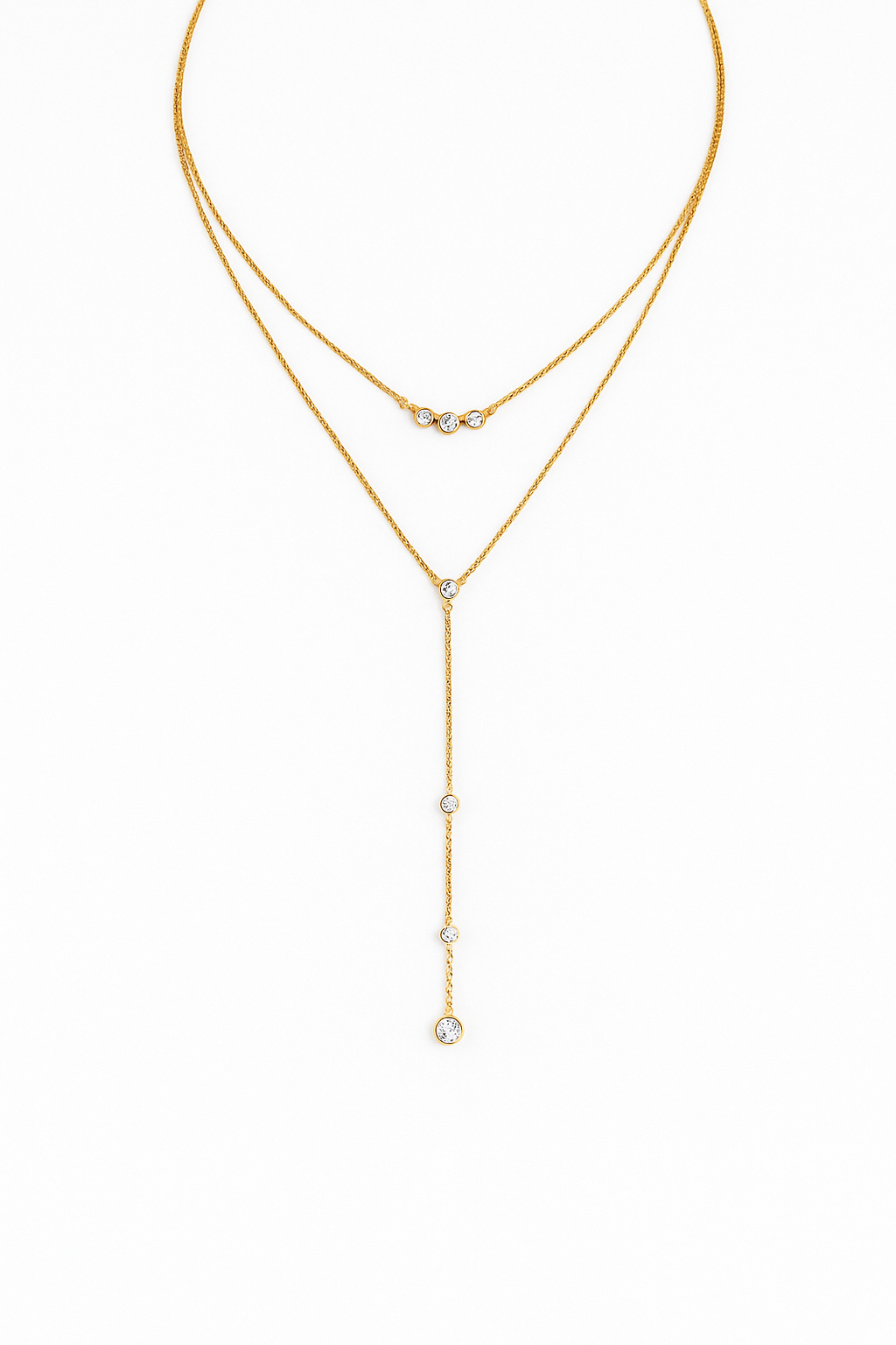 Golden Radiance Layered Y-Necklace