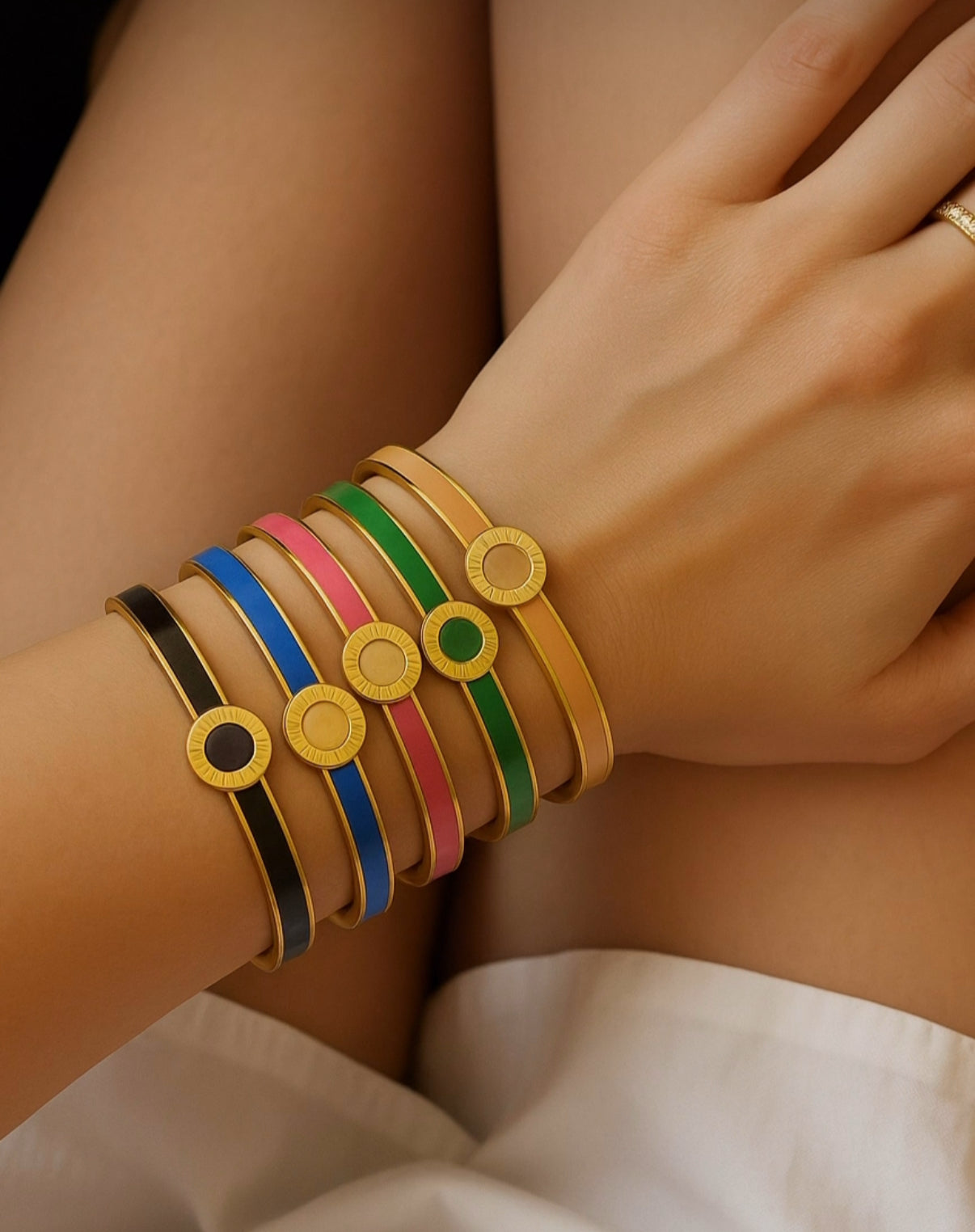 Color Enamel Cuff Bracelets