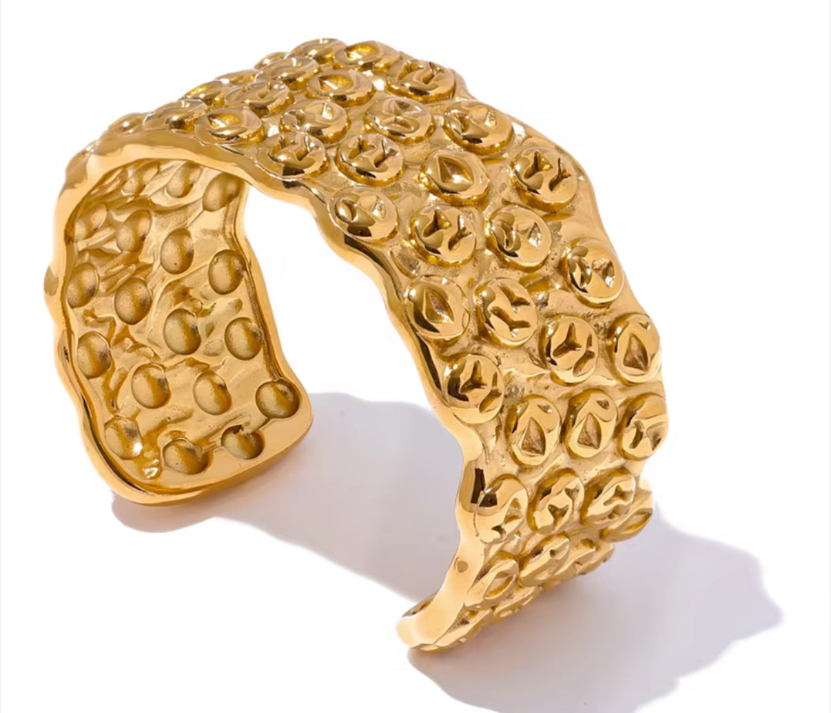 Rose Textured Cuff Bracelet