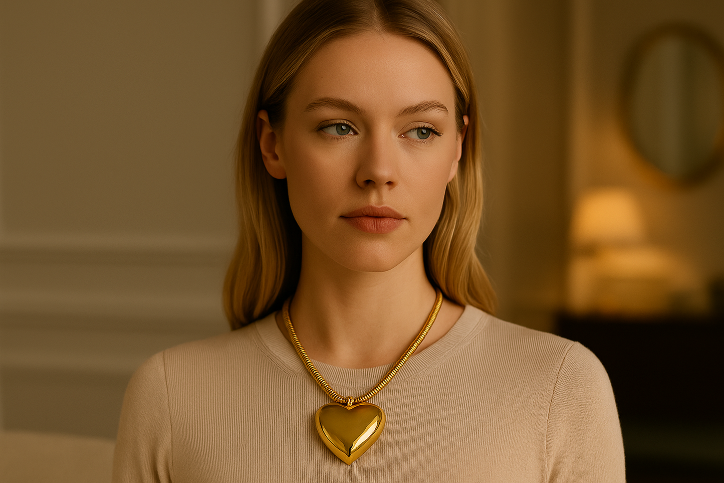 Golden Icon Heart Necklace