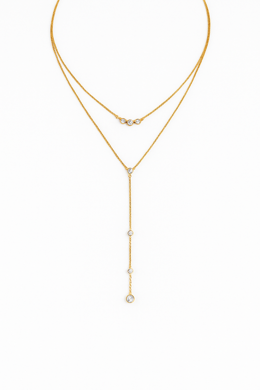 Golden Radiance Layered Y-Necklace