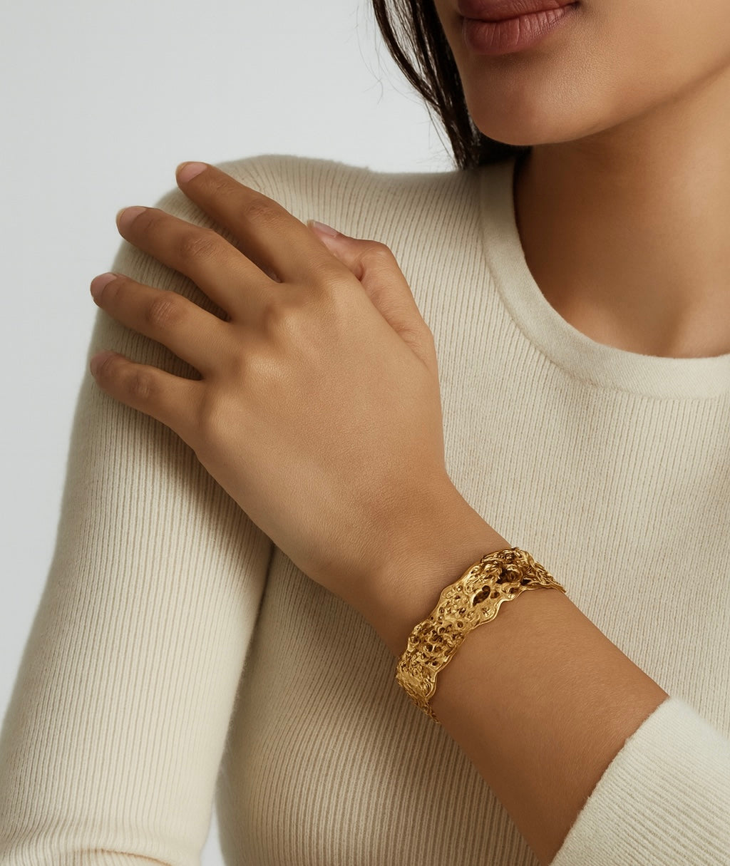 Organic Textured Cuff Bracelet