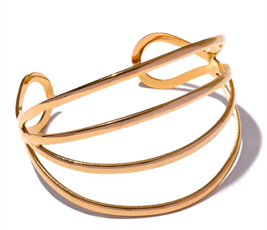 Golden Lines Cuff Bracelet