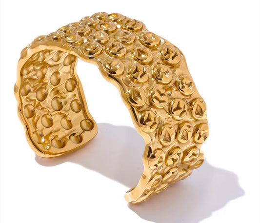 Rose Textured Cuff Bracelet