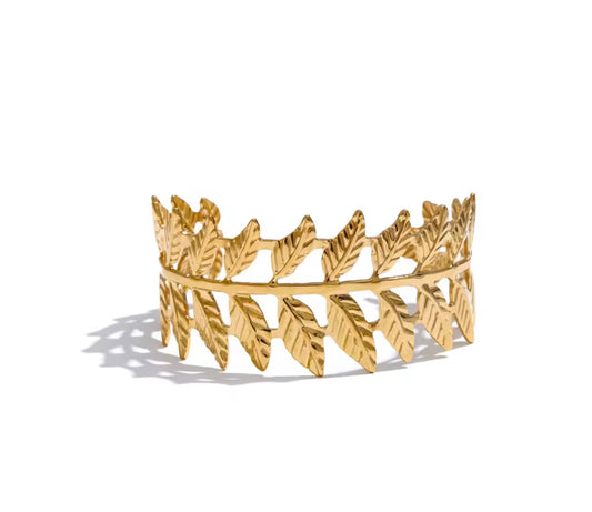Golden Laurel Cuff Bracelet