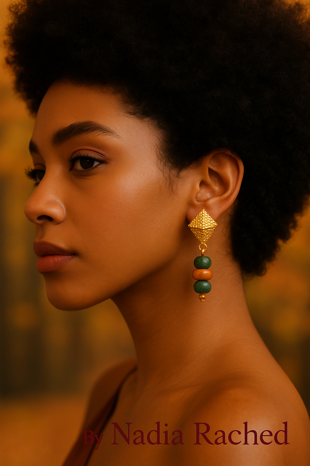 Golden Pyramid Earrings