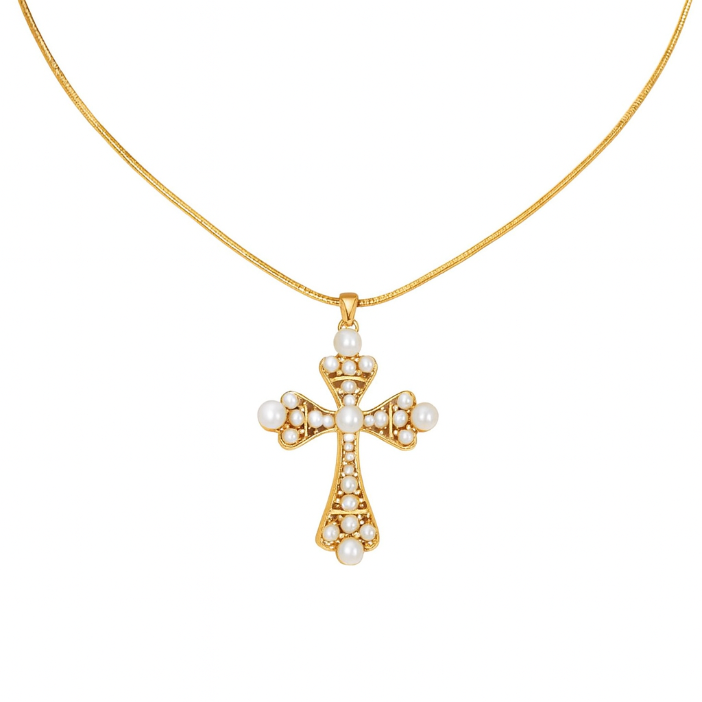 Pearl Cross Necklace