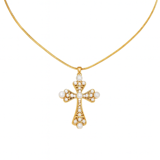 Pearl Cross Necklace