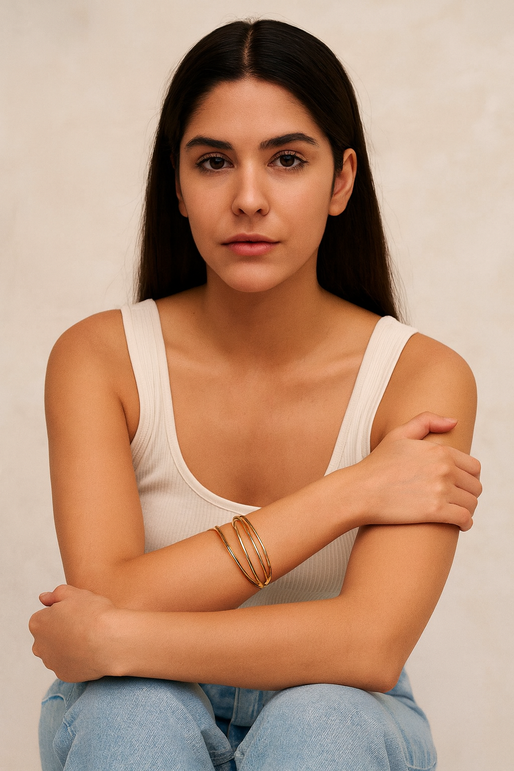 Golden Lines Cuff Bracelet